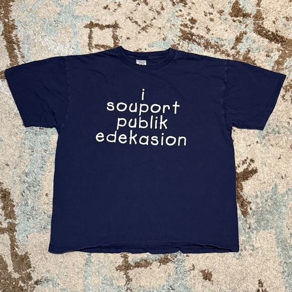 Vintage I Support Public Education Shirt Size XL Funny Humor Comedy - Picture 2 of 5